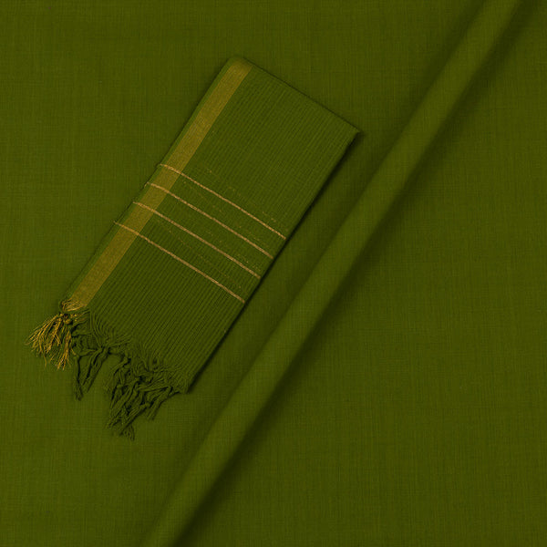 Pale Yellow Colour Printed Cotton Top, Mehendi Green Colour South Cotton Dupatta and Bottom Unstitched Three Piece Dress Material Online ST-9978ET2-7000S
