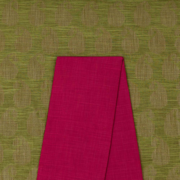 Chanderi Feel Fancy Jacquard Fabric & Spun Dupion (Artificial Raw Silk) Plain Fabric Unstitched Two Piece Dress Material Online ST-7001FG-4107ED