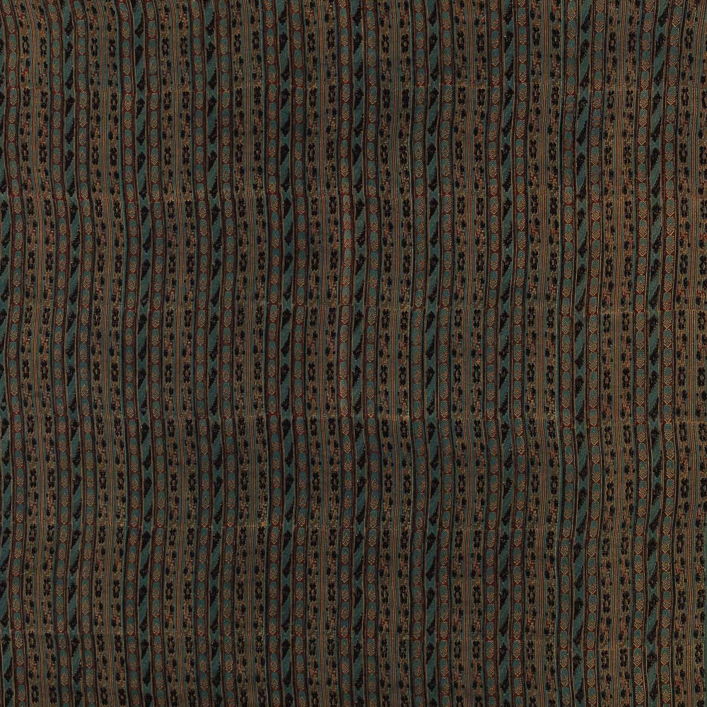 Assam Silk Oil Green Colour All Over Border Hand Block Print Fabric Online 9011E