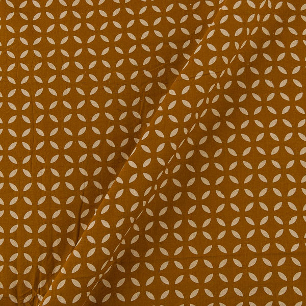 Dusty Gamathi Mustard Brown Colour Leaves Print Cotton Fabric