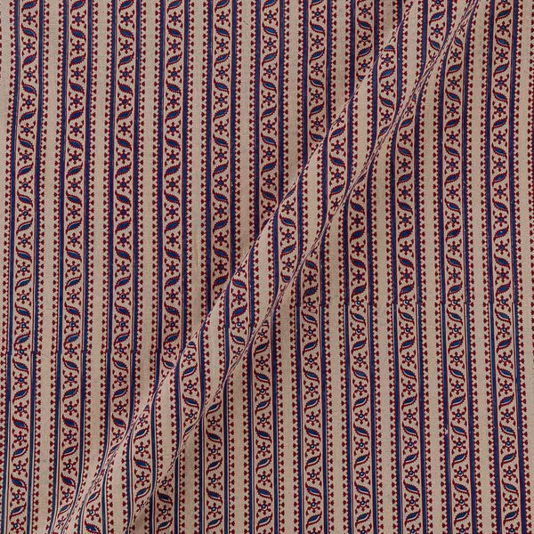 Ajrakh Gamathi Theme Cotton Off White Colour All Over Border Print Fabric Online 9072EV4