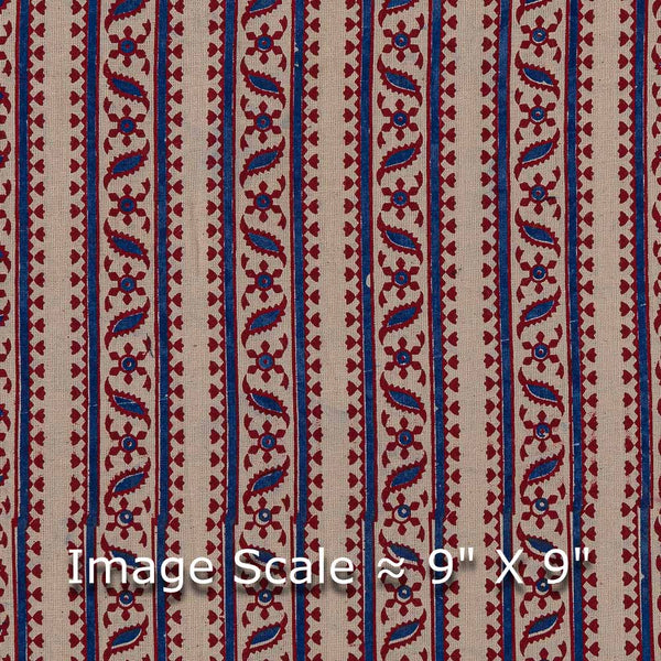 Ajrakh Gamathi Theme Cotton Off White Colour All Over Border Print Fabric Online 9072EV4