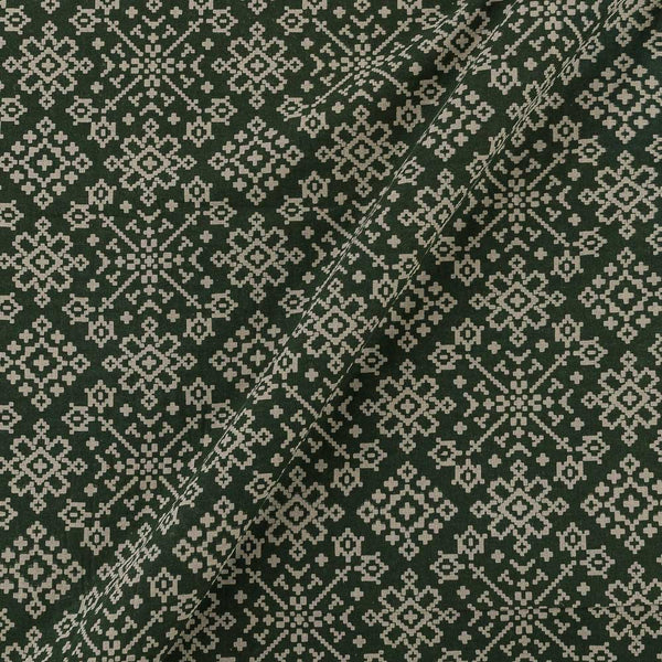 Dusty Gamathi Dark Green Colour Patola Print 45 Inches Width Cotton Fabric