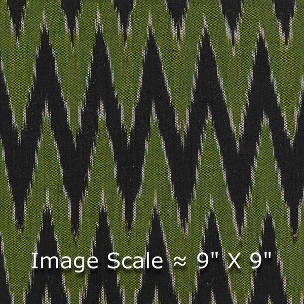 Ikat Cotton Green Black Colour Washed Fabric 9150ANA Online