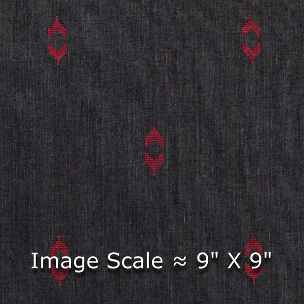 Cotton Jacquard Butta Grey X Black Cross Tone Fabric Online 9359AGN10