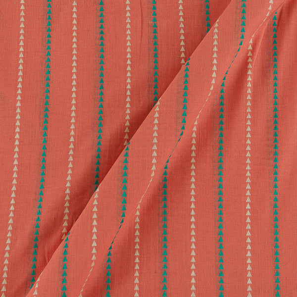 Cotton Jacquard Geometric Stripes Sugar Coral Colour 43 Inches Width Fabric