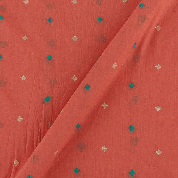 Cotton Jacquard Butti Sugar Coral Colour 42 Inches Width Washed Fabric cut of 0.70 Meter