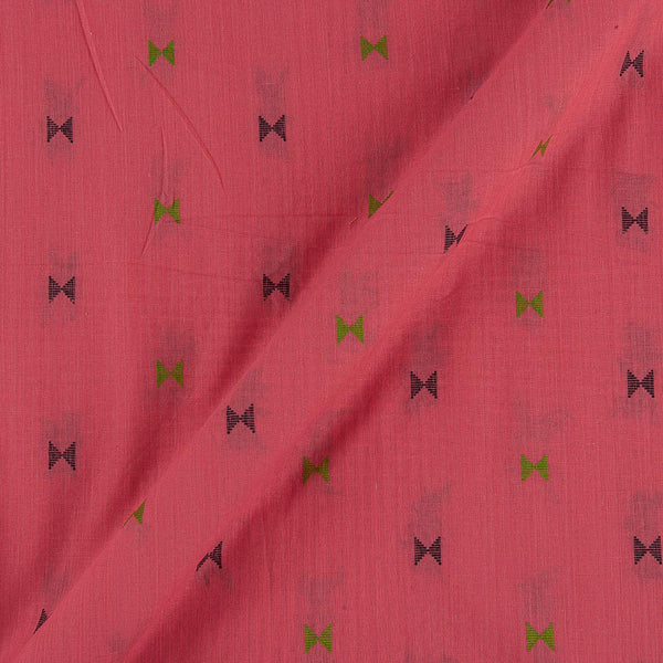Buy Cotton Jacquard Butta with One Side Plain Border Coral Colour Fabric Online 9359AJD2