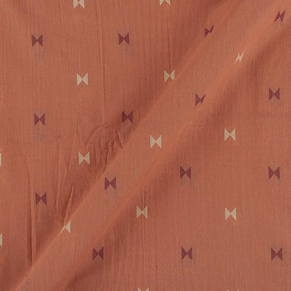 Buy Cotton Jacquard Butta with One Side Plain Border Peach Colour Fabric Online 9359AJD3