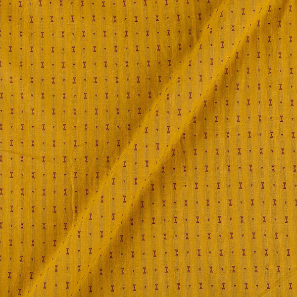 Buy Cotton Jacquard Butta with One Side Plain Border Golden Yellow Colour Fabric Online 9359AJI
