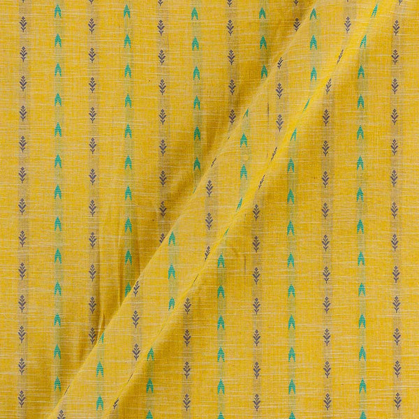 Buy Cotton Jacquard Butti  Mustard Yellow X White Cross Tone Washed Fabric Online 9359AJQ4