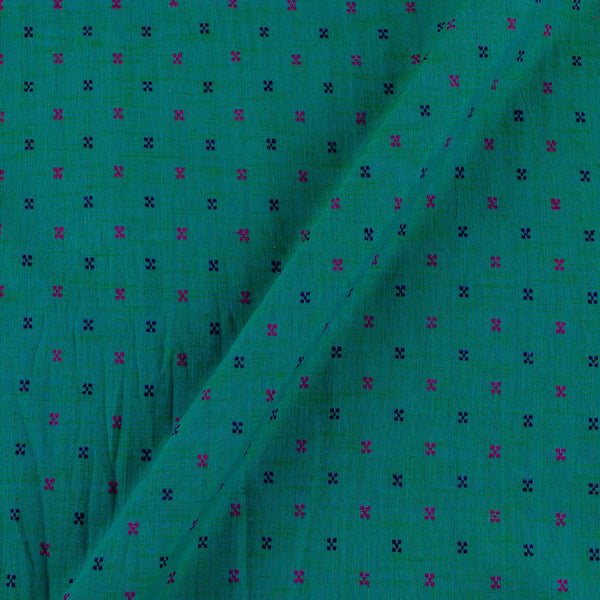 Buy Cotton Jacquard Butta Sea Green X Mustard Cross Tone Washed Fabric Online 9359AJW1