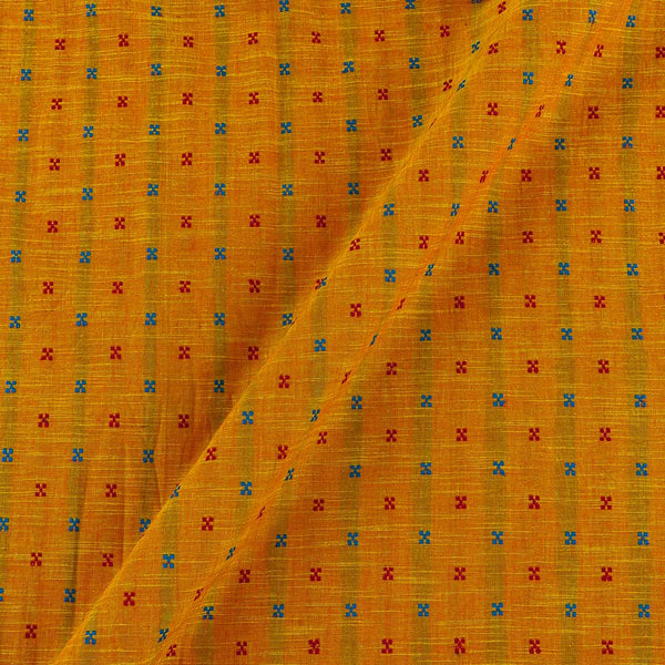 Buy Cotton Jacquard Butta Golden Orange Colour Washed Fabric Online 9359AJW3