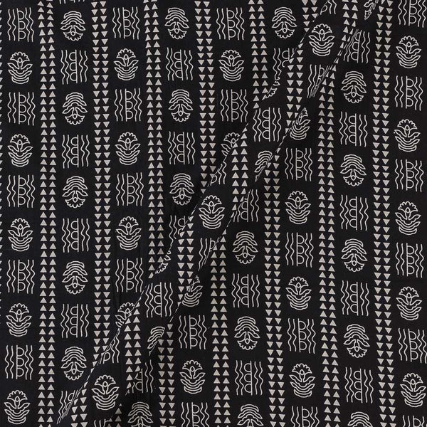 Cotton Black Colour Floral Print Fabric Online 9378CU