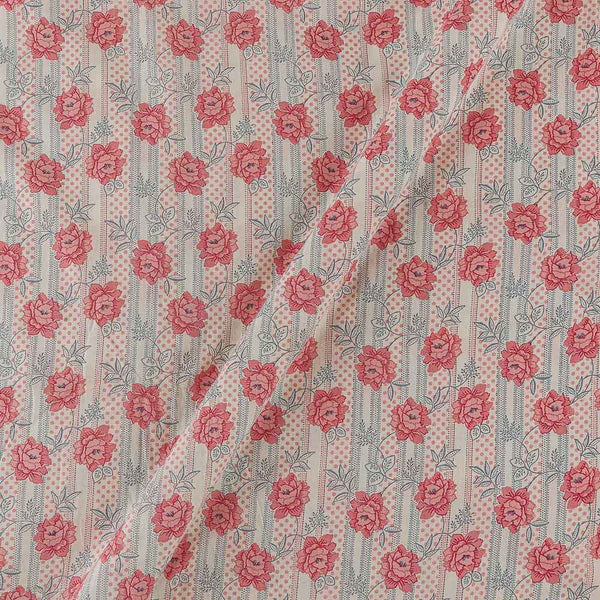 Cotton Off White Colour Floral Print 43 Inches Width Fabric