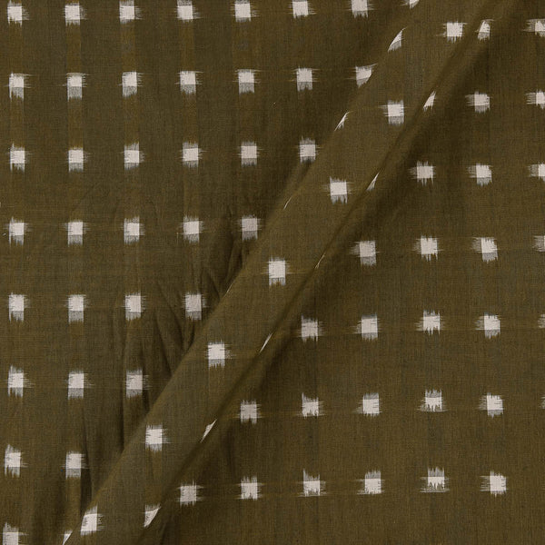 Handloom Cotton Mehendi Green Colour Double Ikat Fabric Online 9438BN2