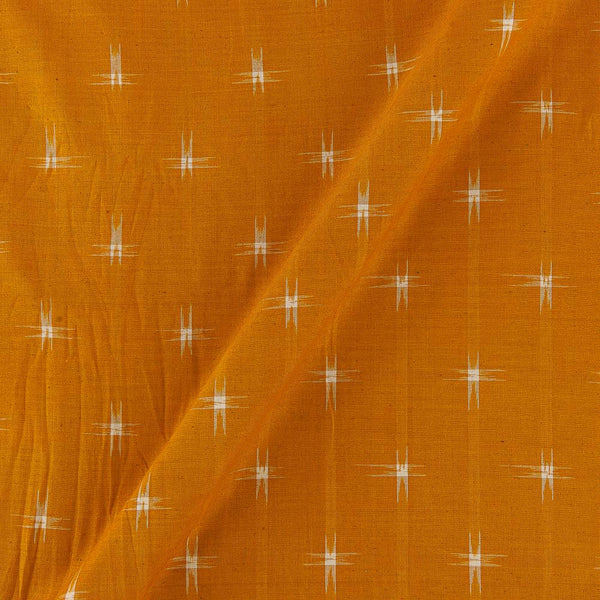 Handloom Cotton Mustard Orange Colour Double Ikat Fabric Online 9438EC2