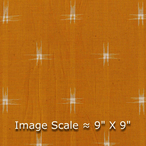 Handloom Cotton Mustard Orange Colour Double Ikat Fabric Online 9438EC2