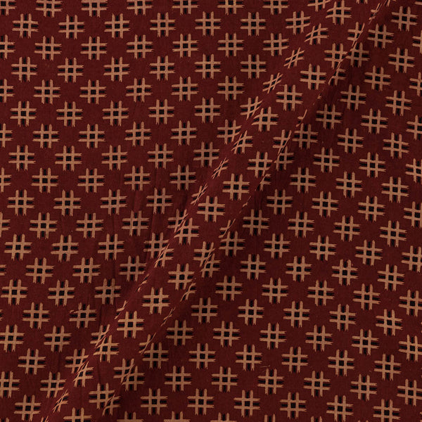 Gamathi Cotton Natural Dyed Geometric Print Maroon Colour Fabric Online 9445AHI2