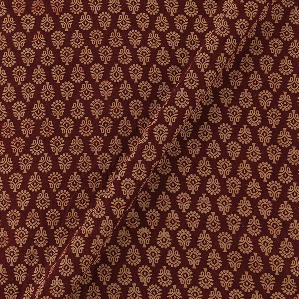 Gamathi Cotton Natural Dyed Floral Print Maroon Colour Fabric Online 9445ALE1