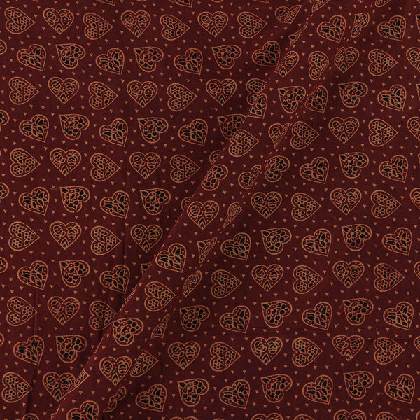 Gamathi Cotton Double Kaam Maroon Colour Natural Leaves Print Fabric Online 9445AML2