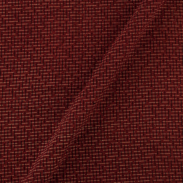 Gamathi Cotton Natural Dyed Geometric Print Maroon Colour Fabric Online 9445BE
