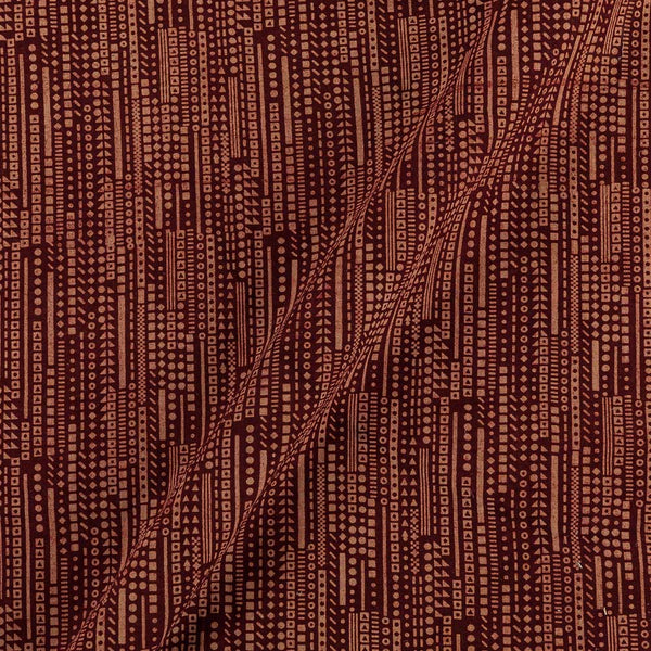 Buy Gamathi Cotton Natural Dyed Geometric Print Maroon Colour Fabric Online 9445F1