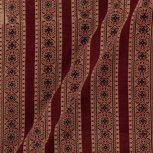 Buy Gamathi Cotton Natural Dyed All Over Border Print Maroon Colour Fabric Online 9445GI3 