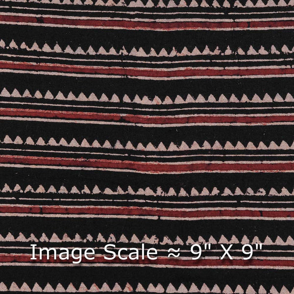 Gamathi Cotton Natural Dyed All Over Border Print Black Colour Fabric 9445MT