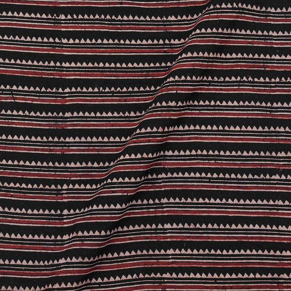 Gamathi Cotton Natural Dyed All Over Border Print Black Colour Fabric 9445MT