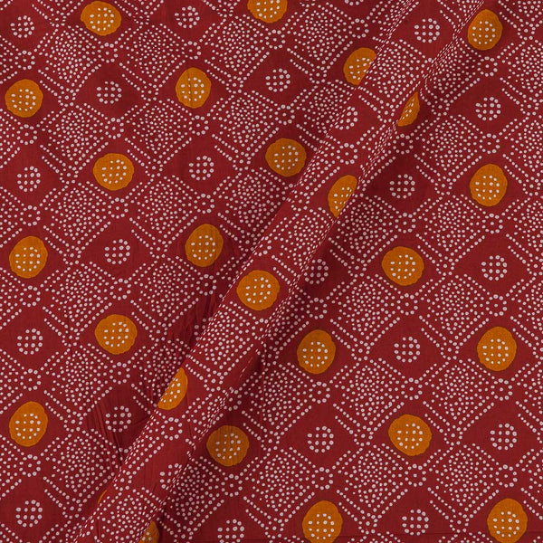 Cotton Mars Red Colour Bandhani Print Fabric Online 9450EU2
