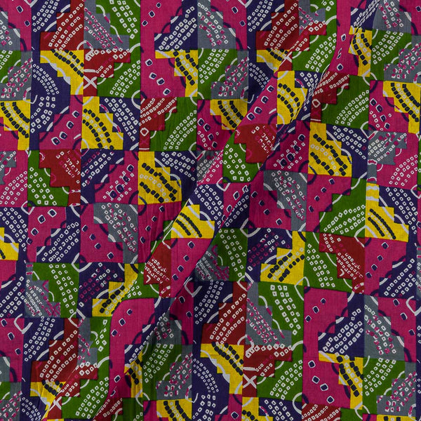 Soft Cotton Multi Colour Patchwork Inspired Print Fabric Online 9450JK1