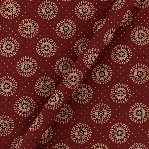Cotton Maroon Colour Ethnic Print Fabric Online 9501EY1