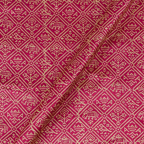 Mashru Gaji Candy Pink Colour Patola Inspired Print Fabric Online 9510AS