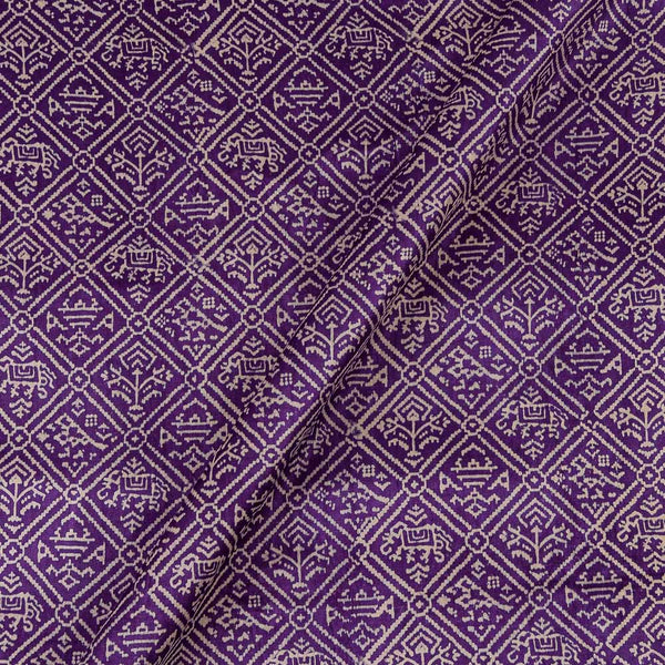 Mashru Gaji Dark Purple Colour Patola Inspired Print Fabric Online 9510P