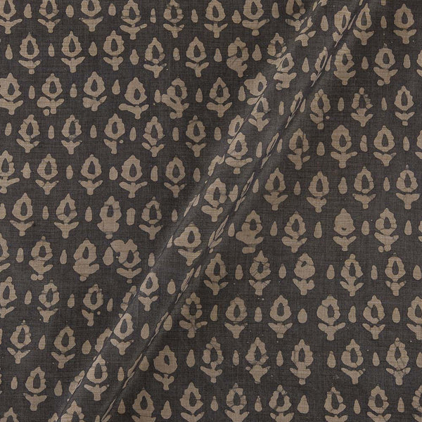 Fancy Bhagalpuri Blended Cotton Steel Grey Colour Leaves Batik Print On Silk Feel Fabric Online 9525BH2