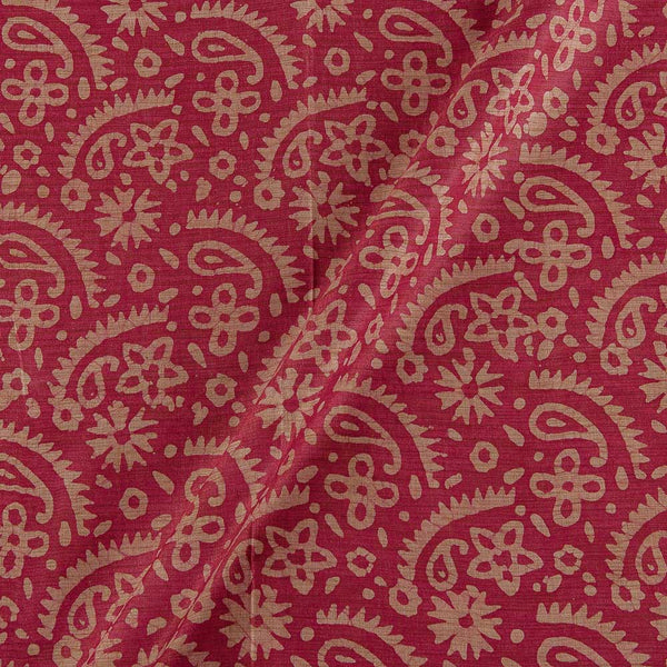 Buy Fancy Bhagalpuri Blended Cotton Sugar Coral Colour Paisley Batik Print On Silk Feel Fabric Online 9525BN2