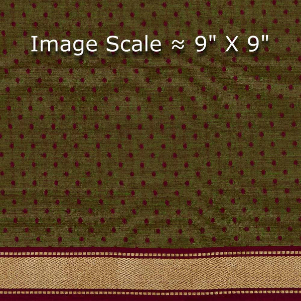South Cotton Olive X Maroon Cross Tone Two Side Gold Border Fabric Online 9538AA9