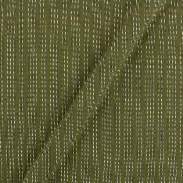 Kantha Pattern Jacquard Stripes Pastel Green Colour Cotton Fabric Online 9543K