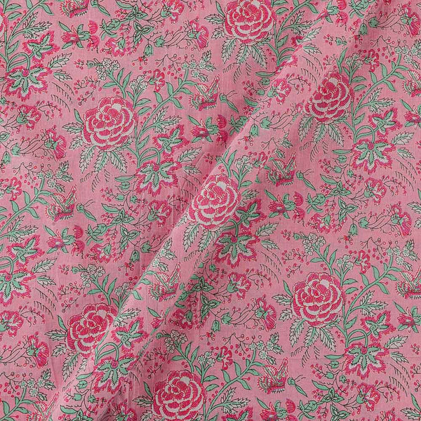 Cotton Pink Colour Floral Jaal Print Fabric Online 9562BG1