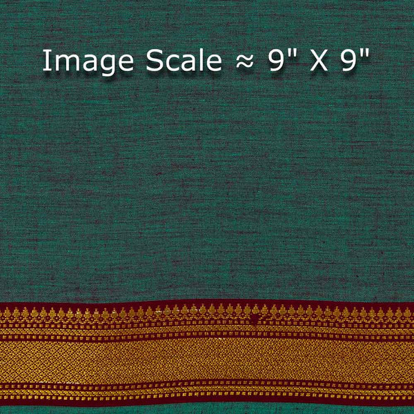 South Cotton Green X Maroon Cross Tone Two Side Zari Border Fabric Online 9571AK16