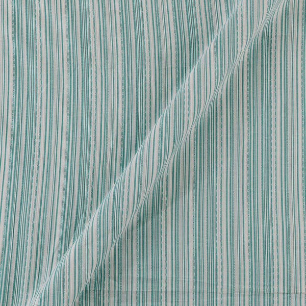 Off White Colour Jacquard Stripes Dobby Cotton Washed Fabric Online 9572AL2