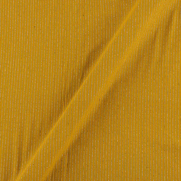 Cotton Mustard Yellow Colour Kantha Stripe 43 Inches Width Fabric