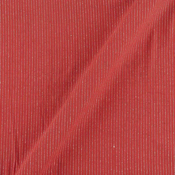 Cotton Coral Colour Kantha Stripe 42 Inches Width Fabric