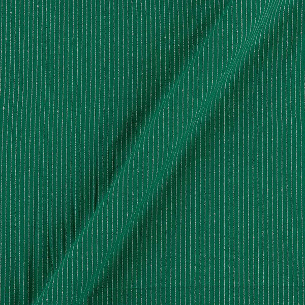 Cotton Green Colour Kantha Stripe 42 Inches Width Fabric