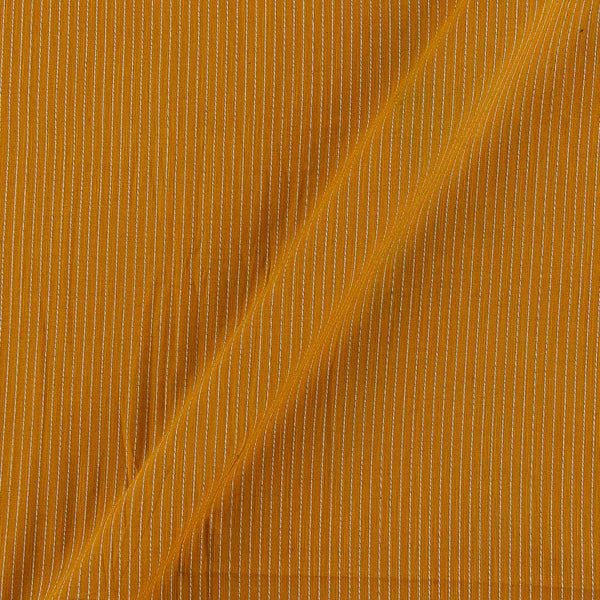 Cotton Mustard Orange Colour Kantha Stripe 42 Inches Width Fabric