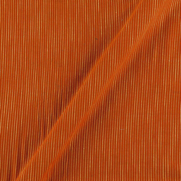 Cotton Apricot Orange Colour Kantha Stripe 42 Inches Width Fabric