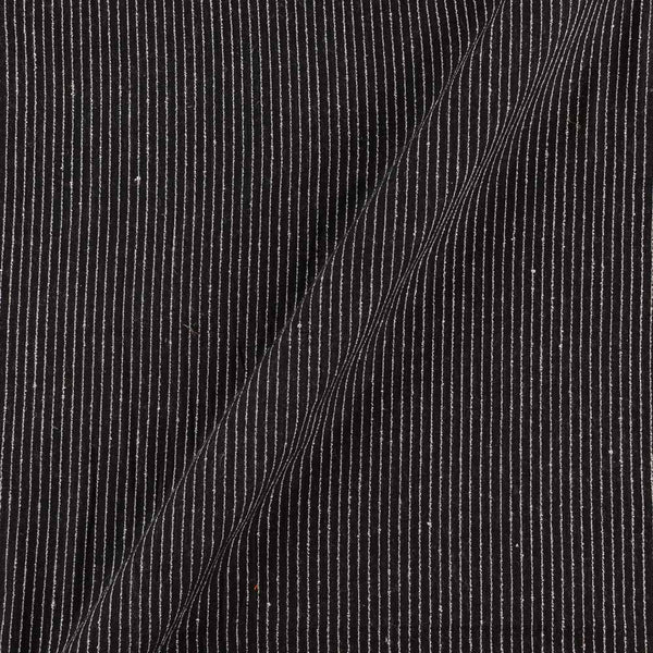 Cotton Black Colour Kantha Stripe 43 Inches Width Fabric