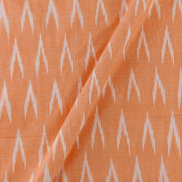 Cotton Golden Peach Pink Colour Bhagalpuri Ikat Washed Fabric