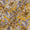 Cotton Mustard Colour Leaves Gold Foil Print 43 Inches Width Fabric